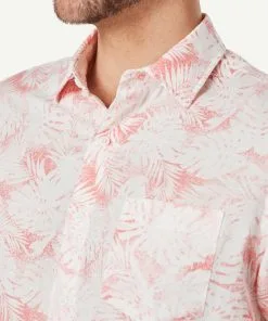 Gazman Linen Blend Fern Print Short Sleeve Shirt - Flamingo -Cheap Accessories Store 4 9a26b9d6 e444 4d82 860f 55d0a28fdb5f
