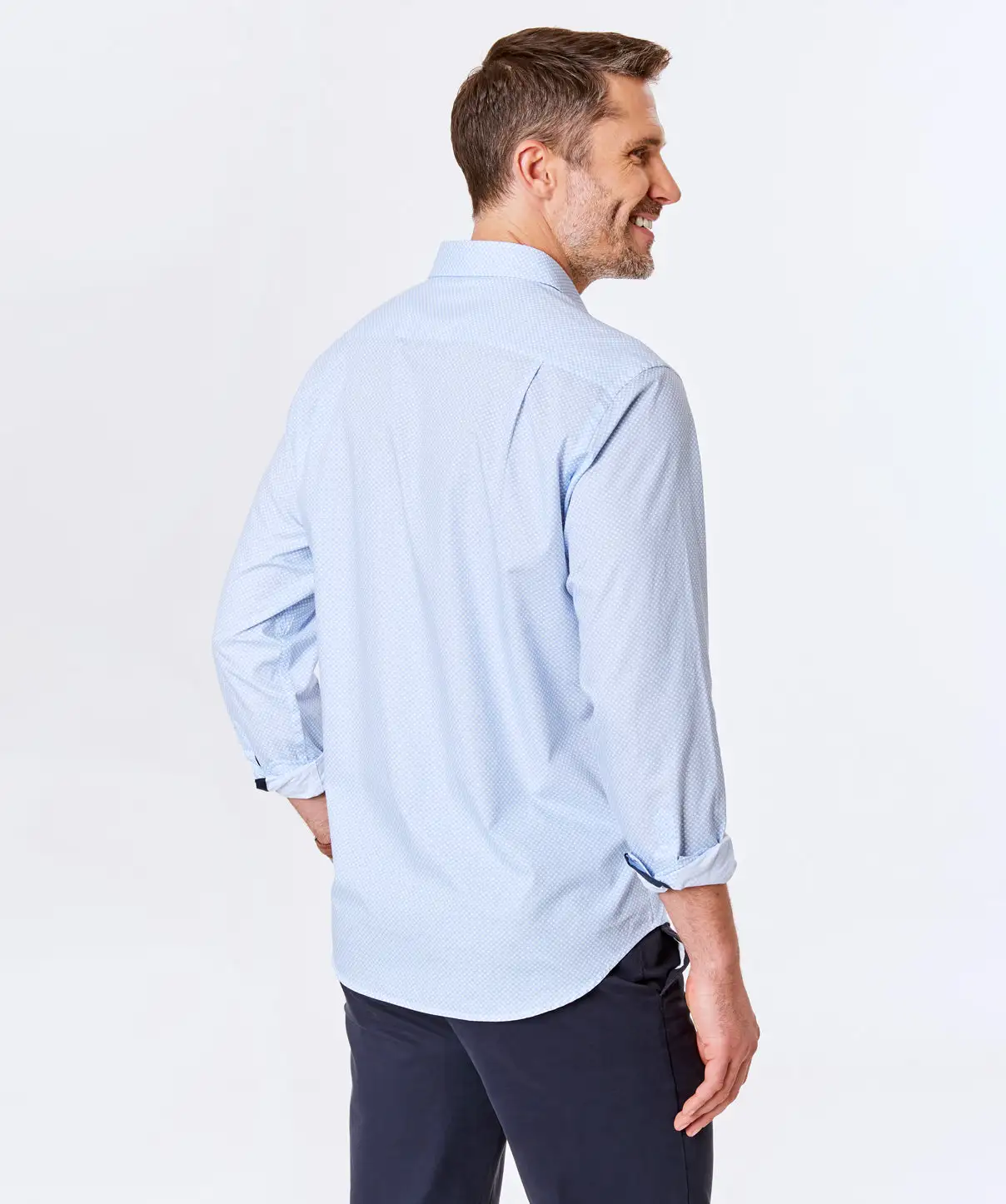 Gazman Circle Link Print Shirt - Sky Blue 6 Gazman Circle Link Print Shirt - Sky Blue - Image 4