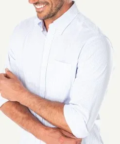 Gazman Casual Oxford Bengal Stripe Long Sleeve Shirt - Sky Blue -Cheap Accessories Store 4 b1c73bc7 0c2c 4641 8c8d d35c89d7928a