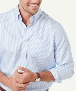 Gazman Wrinkle-Free Oxford Stripe Shirt - Blue -Cheap Accessories Store 4 c9d6fbf5 6fd6 4c6b a875 76b0b43583cf