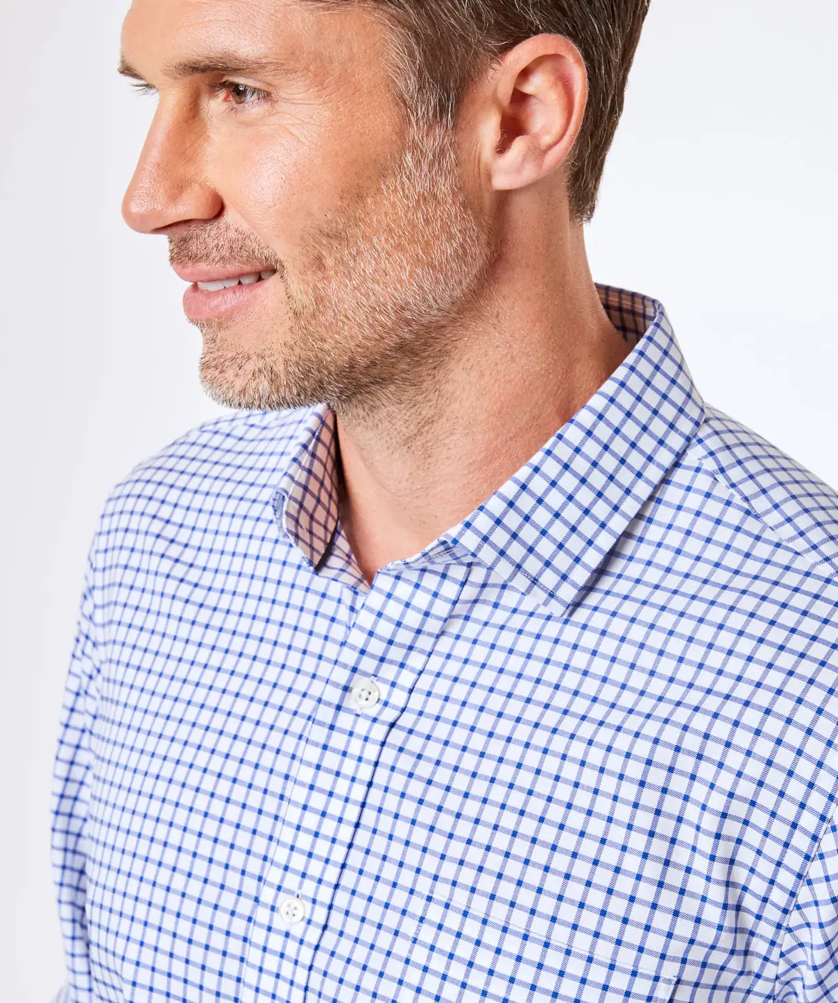 Gazman Tailored Fit Easy Care Twill Check Shirt - Blue 6 Gazman Tailored Fit Easy Care Twill Check Shirt - Blue - Image 4