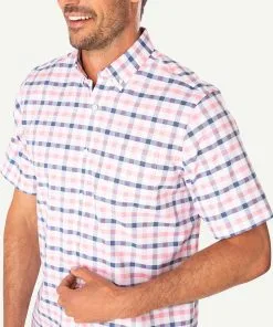 Gazman Easy Care Oxford Check Short Sleeve Shirt - Watermelon -Cheap Accessories Store 4 d390802d 3bc2 46f3 b448 1b95ecd5a6da
