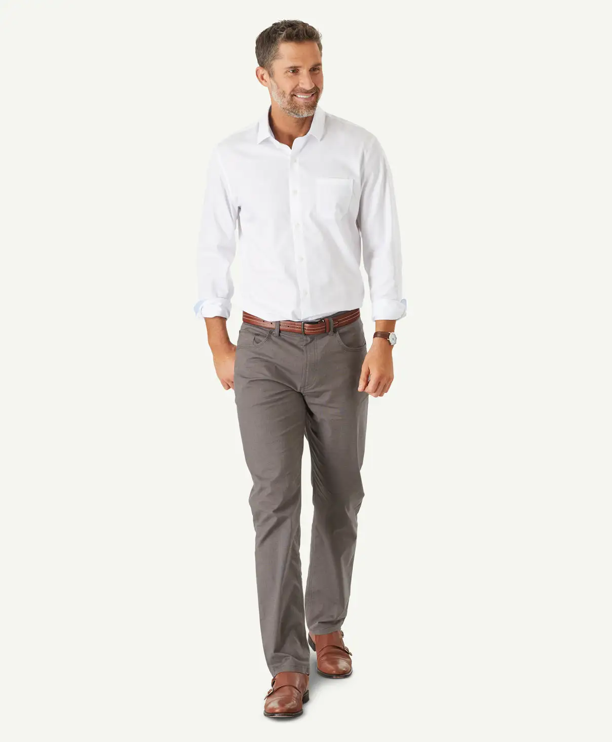 Gazman Tailored Fit Easy Care Plain Twill Shirt - White 6 Gazman Tailored Fit Easy Care Plain Twill Shirt - White - Image 4