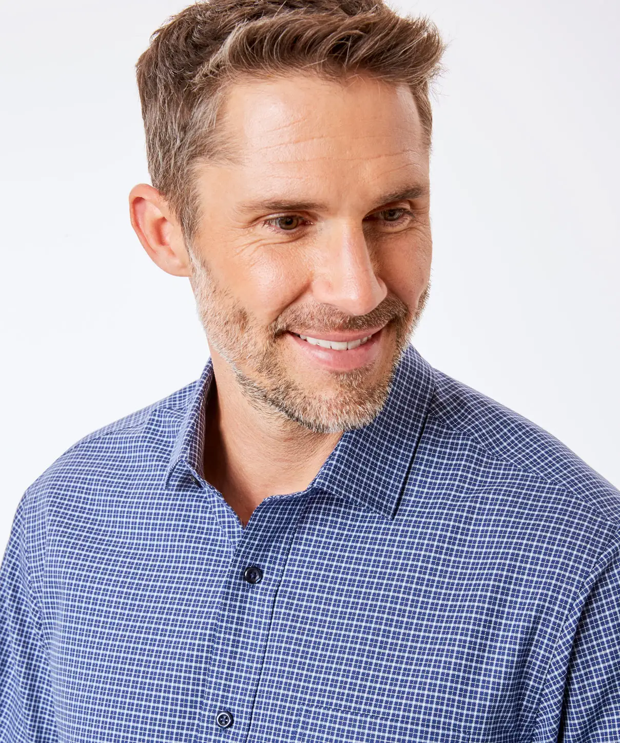 Gazman Easy Care Oxford Check Shirt - Navy 6 Gazman Easy Care Oxford Check Shirt - Navy - Image 4