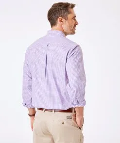 Gazman Easy Care Stretch Gingham Shirt - Lilac -Cheap Accessories Store 4 f1a67691 0869 4428 907a 850159696404