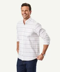 Gazman Casual Oxford Check Long Sleeve Shirt - White 11 Gazman Casual Oxford Check Long Sleeve Shirt - White -Cheap Accessories Store 5 46059