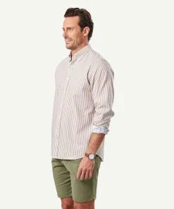 Gazman Casual Double Faced Stripe Long Sleeve Shirt - Chestnut 11 Gazman Casual Double Faced Stripe Long Sleeve Shirt - Chestnut -Cheap Accessories Store 5 46079