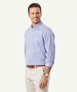 Gazman GAZFLEX Performance Stripe Long Sleeve Shirt - Navy 11 Gazman GAZFLEX Performance Stripe Long Sleeve Shirt - Navy -Cheap Accessories Store 5 46160