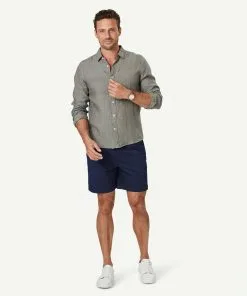 Gazman Tailored Pure French Linen Long Sleeve Shirt - Khaki -Cheap Accessories Store 5 46867