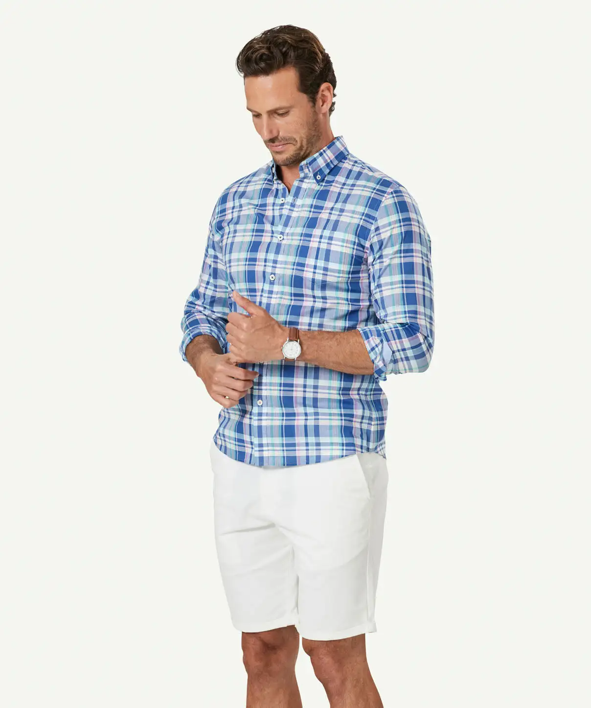 Gazman Tailored Casual Slub Check Long Sleeve Shirt - Multi Check 7 Gazman Tailored Casual Slub Check Long Sleeve Shirt - Multi Check - Image 5