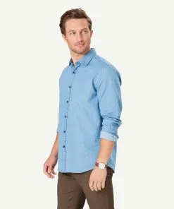 Gazman Indigo Twill Long Sleeve Shirt - Indigo -Cheap Accessories Store 5 49523