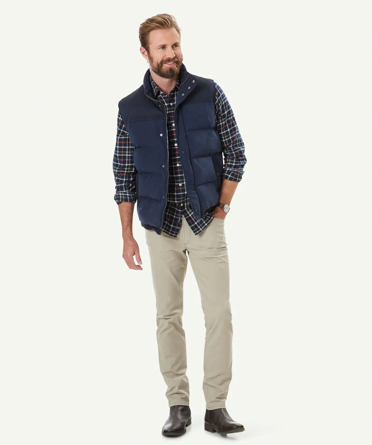 Gazman Wilmot Panel Vest - Navy 7 Gazman Wilmot Panel Vest - Navy - Image 5