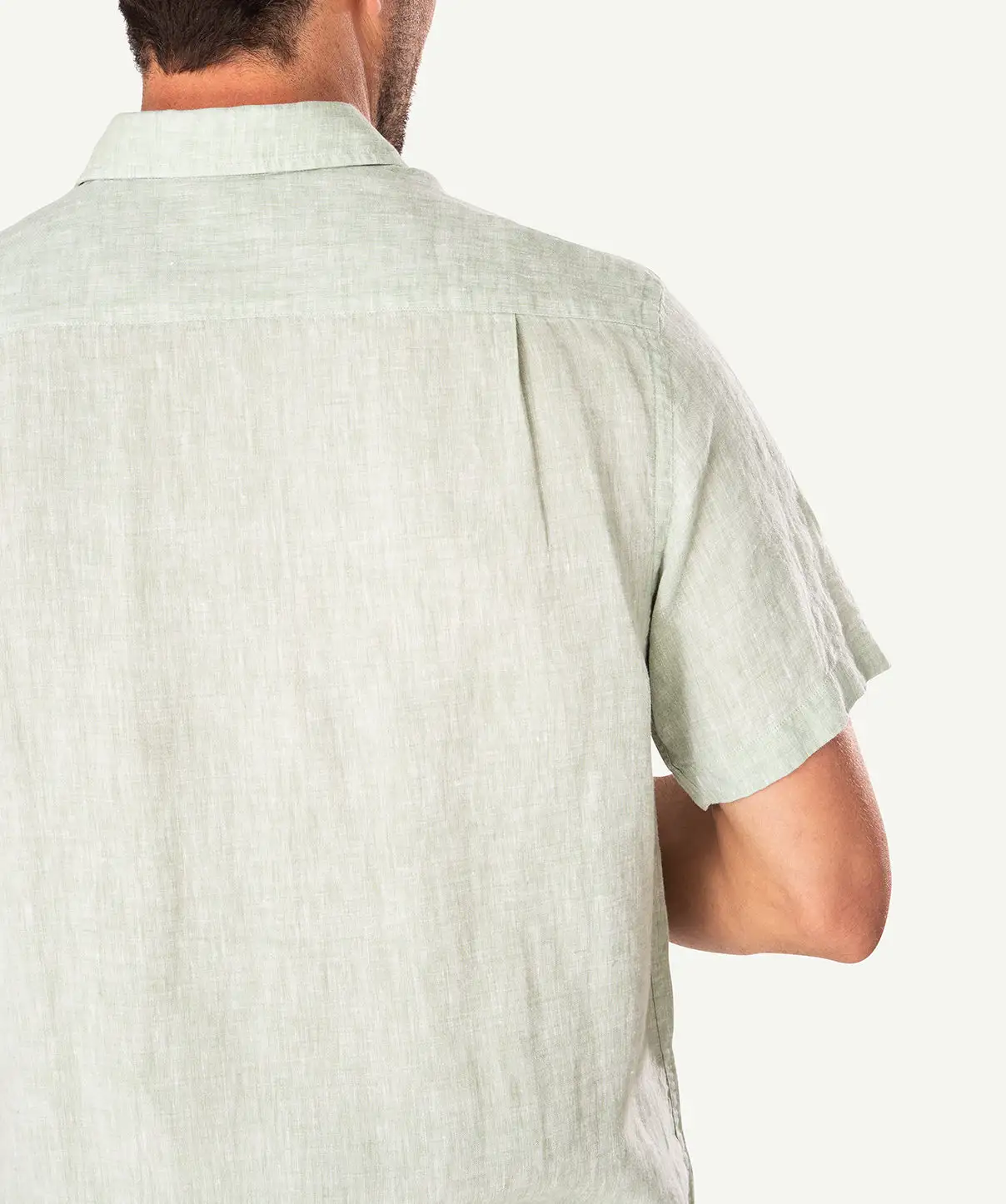 Gazman Linen Plain Short Sleeve Shirt - Sage 7 Gazman Linen Plain Short Sleeve Shirt - Sage - Image 5