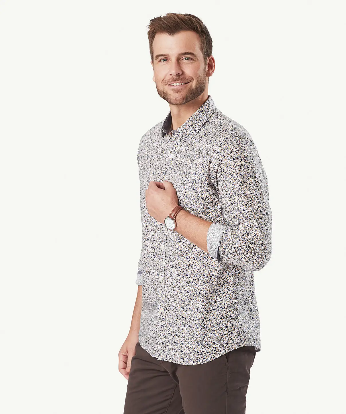 Gazman Tailored Casual Floral Print Long Sleeve Shirt - Autumn 7 Gazman Tailored Casual Floral Print Long Sleeve Shirt - Autumn - Image 5