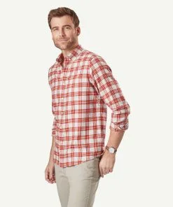 Gazman Brushed Twill Long Sleeve Shirt - Orange -Cheap Accessories Store 6 44504