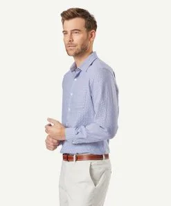 Gazman Brushed Arrow Print Long Sleeve Shirt - Pale Blue -Cheap Accessories Store 6 44524