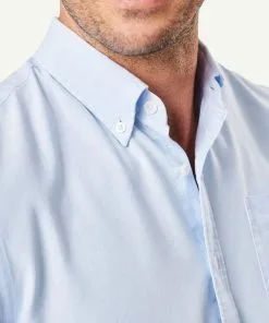 Gazman Plain Casual Oxford Long Sleeve Shirt - Sky Blue -Cheap Accessories Store 6 46100