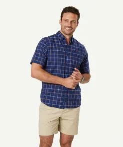 Gazman Casual Madras Check Short Sleeve Shirt - Navy -Cheap Accessories Store 6 46394 7782ce41 6efc 48c1 88db 3efaba481401