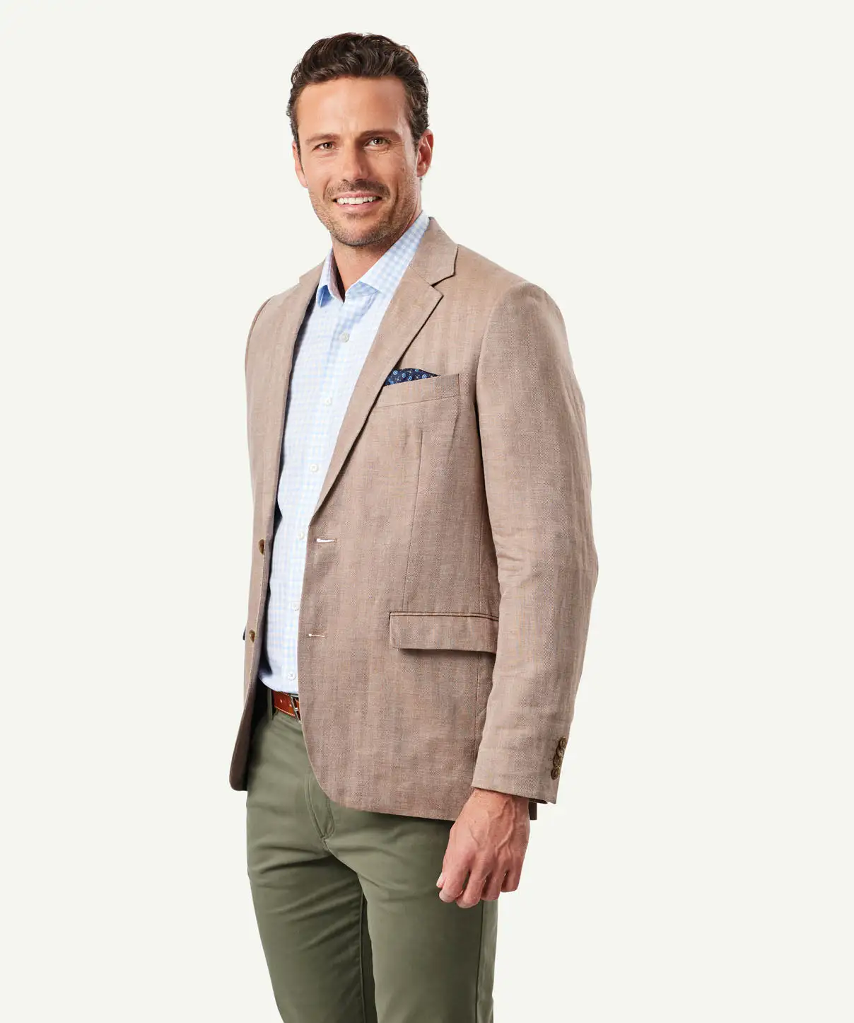 Gazman Linen Herringbone Sports Jacket - Chestnut 8 Gazman Linen Herringbone Sports Jacket - Chestnut - Image 6
