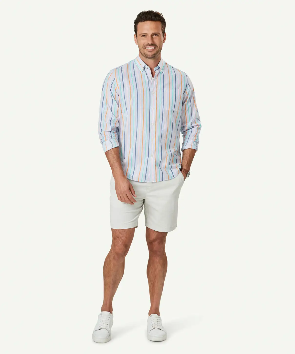 Gazman Casual Madras Stripe Long Sleeve Shirt - Multi Stripe 8 Gazman Casual Madras Stripe Long Sleeve Shirt - Multi Stripe - Image 6