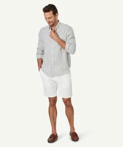 Gazman French Linen Stripe Long Sleeve Shirt - Khaki -Cheap Accessories Store 6 47020