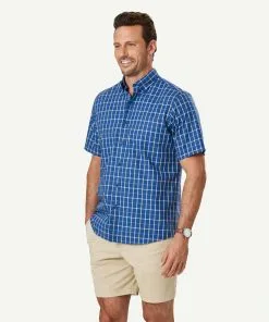 Gazman Easy Care Check Short Sleeve Shirt - Navy 11 Gazman Easy Care Check Short Sleeve Shirt - Navy -Cheap Accessories Store 6 47313