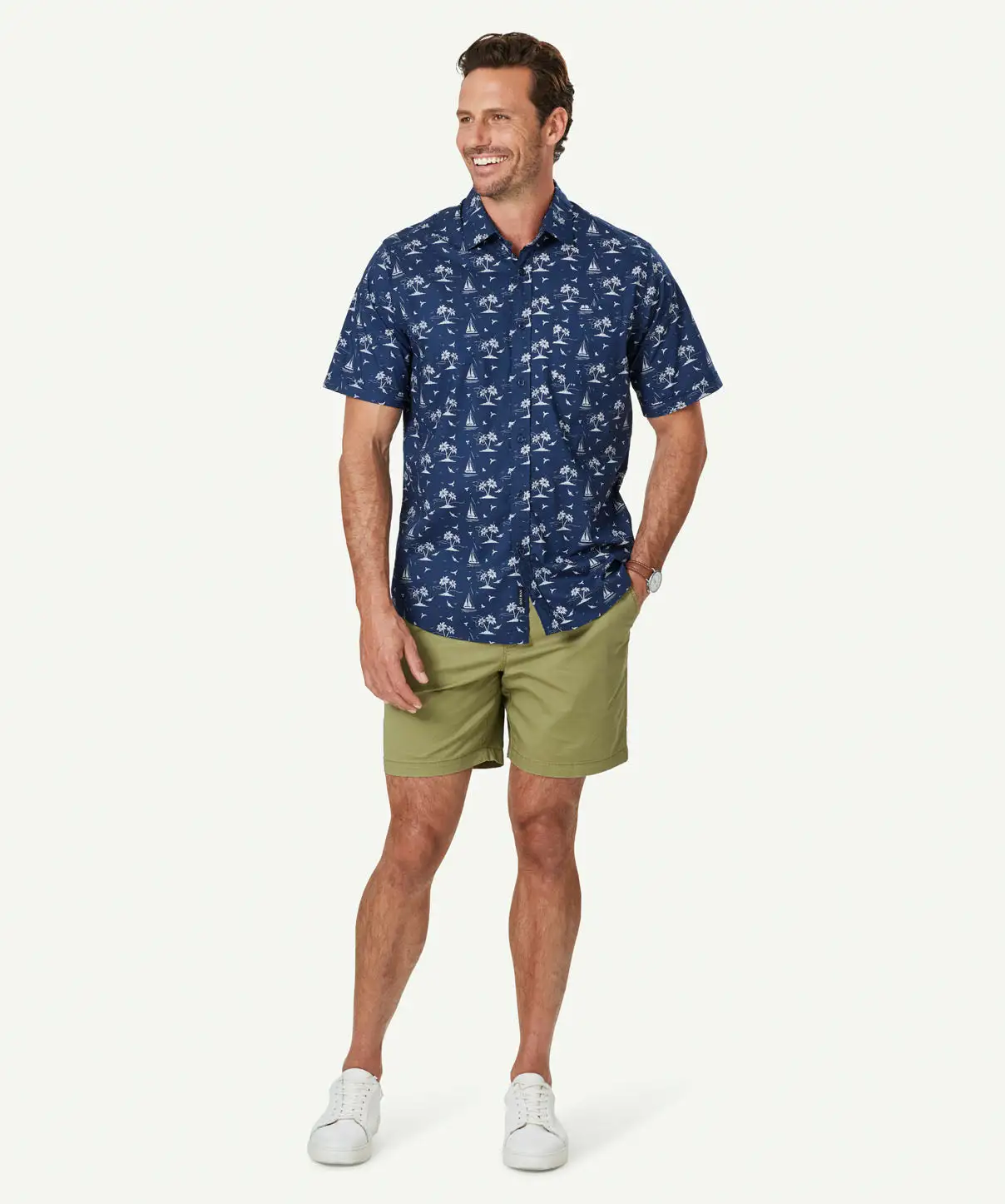 Gazman Casual Island Print Short Sleeve Shirt - Midnight 8 Gazman Casual Island Print Short Sleeve Shirt - Midnight - Image 6