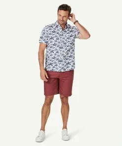 Gazman Linen Blend Palm Print Short Sleeve Shirt - White 13 Gazman Linen Blend Palm Print Short Sleeve Shirt - White -Cheap Accessories Store 6 47340