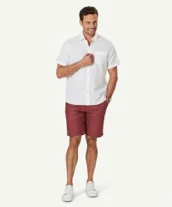 Gazman Linen Blend Plain Short Sleeve Shirt - White 13 Gazman Linen Blend Plain Short Sleeve Shirt - White -Cheap Accessories Store 6 47352