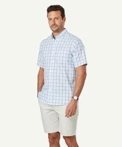 Gazman Easy Care Slub Check Short Sleeve Shirt - Blue 11 Gazman Easy Care Slub Check Short Sleeve Shirt - Blue -Cheap Accessories Store 6 47418