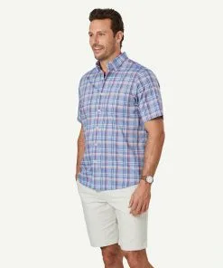 Gazman Easy Care Oxford Check Short Sleeve Shirt - Chambray 11 Gazman Easy Care Oxford Check Short Sleeve Shirt - Chambray -Cheap Accessories Store 6 47439