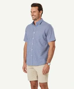 Gazman Easy Care Gingham Short Sleeve Shirt - Navy 11 Gazman Easy Care Gingham Short Sleeve Shirt - Navy -Cheap Accessories Store 6 47465