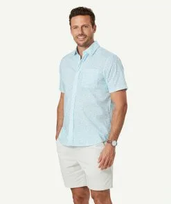 Gazman Casual Coral Print Short Sleeve Shirt - Light Aqua 9 Gazman Casual Coral Print Short Sleeve Shirt - Light Aqua -Cheap Accessories Store 6 47469