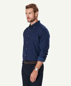 Gazman Casual Double Faced Check Long Sleeve Shirt - Midnight 11 Gazman Casual Double Faced Check Long Sleeve Shirt - Midnight -Cheap Accessories Store 6 48567