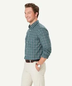 Gazman Casual Plaid Check Long Sleeve Shirt - Forest -Cheap Accessories Store 6 48581