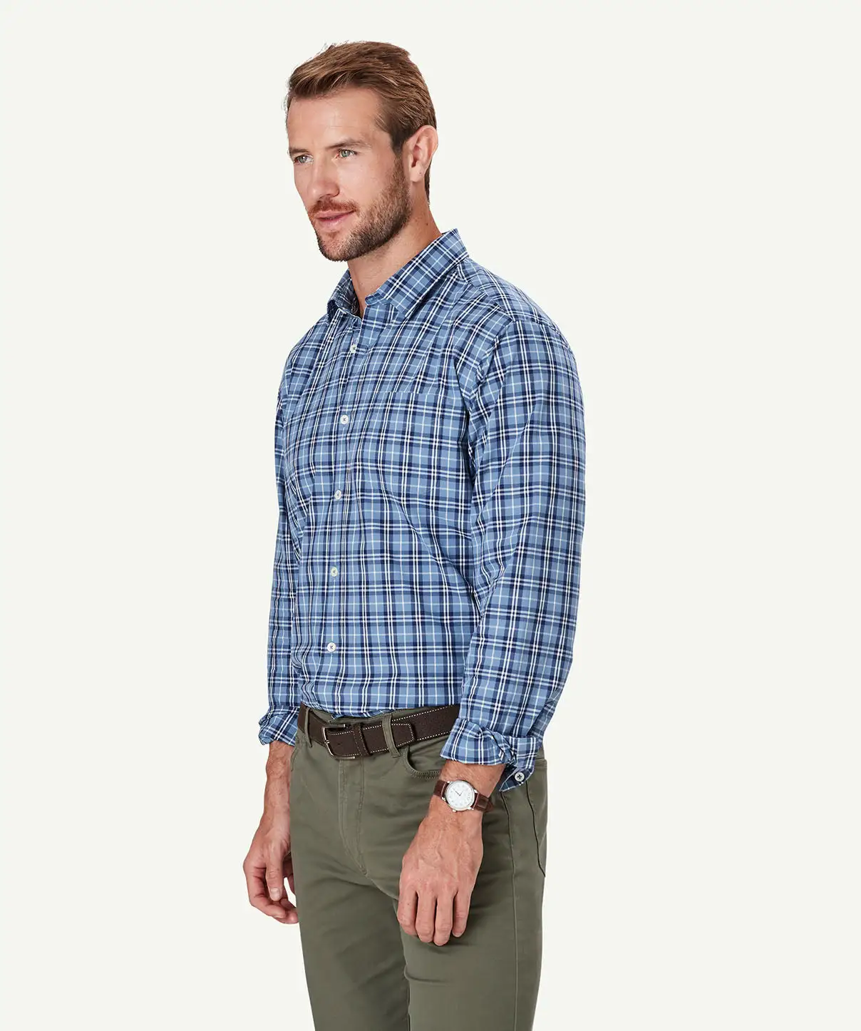 Gazman Casual Plaid Check Long Sleeve Shirt - Steel 6 Gazman Casual Plaid Check Long Sleeve Shirt - Steel - Image 4