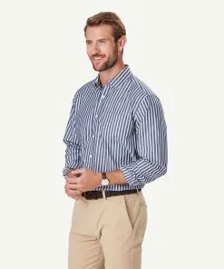 Gazman Easy Care Stripe Long Sleeve Shirt - Navy 11 Gazman Easy Care Stripe Long Sleeve Shirt - Navy -Cheap Accessories Store 6 48612