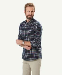 Gazman Brushed Twill Check Long Sleeve Shirt - Navy 11 Gazman Brushed Twill Check Long Sleeve Shirt - Navy -Cheap Accessories Store 6 49984
