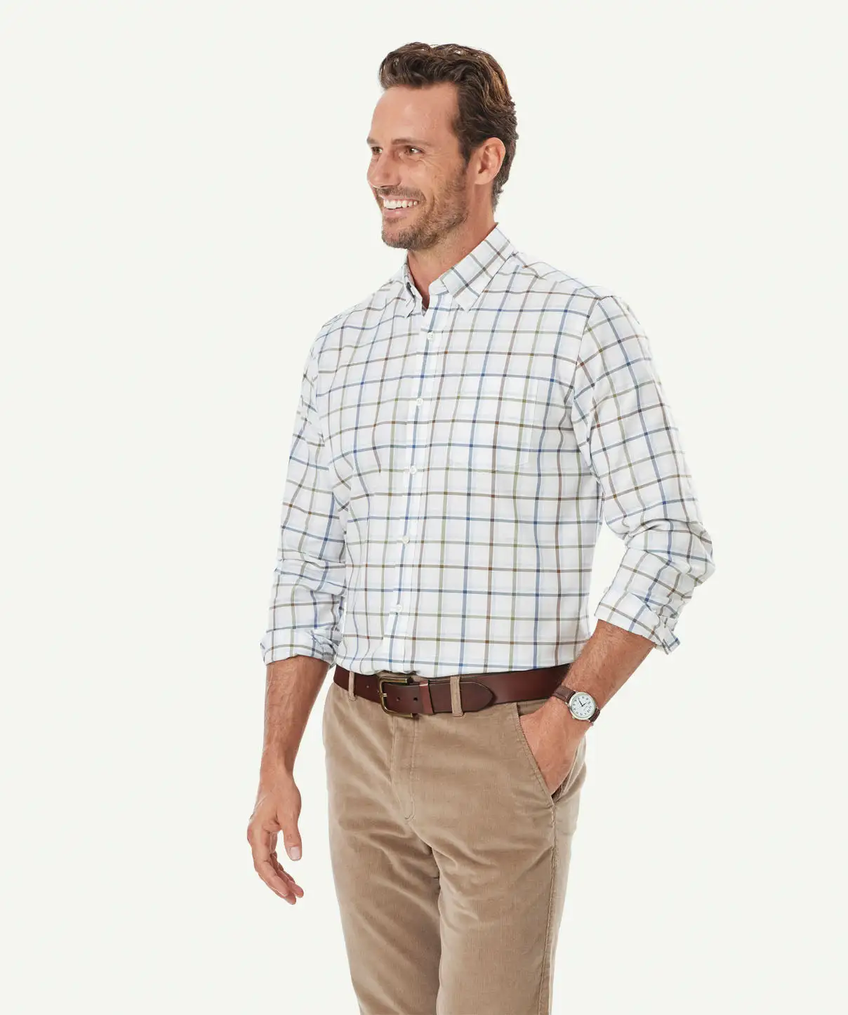 Gazman Easy Care Oxford Check Long Sleeve Shirt - White 7 Gazman Easy Care Oxford Check Long Sleeve Shirt - White - Image 5
