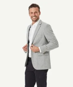 Gazman Wool Blend Houndstooth Sports Jacket - Light Grey -Cheap Accessories Store 6 50043