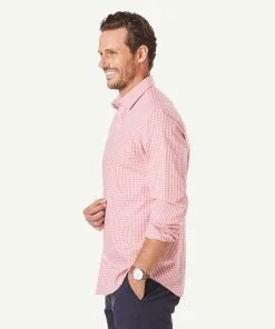 Gazman Tailored Easy Care Check Long Sleeve Shirt - RED -Cheap Accessories Store 6 33724902 614a 4715 8d90 2369b66e04c7