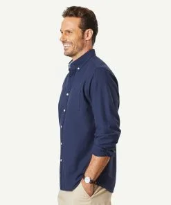Gazman Casual Oxford Long Sleeve Shirt - Navy -Cheap Accessories Store 6 3ce47fc1 1897 4c10 b752 d98409da6e25