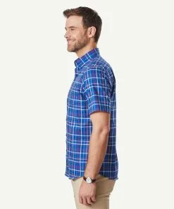 Gazman Easy Care Oxford Check Short Sleeve Shirt - Navy -Cheap Accessories Store 6 411e31eb 3d94 4acb 96fc 20bf44771142