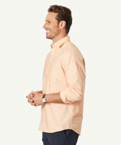 Gazman Easy Care Oxford Check Long Sleeve Shirt - Mango -Cheap Accessories Store 6 dc93f098 404f 450f 9e35 e23316a51022