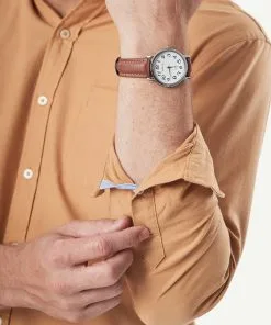 Gazman Tailored Casual Oxford Long Sleeve Shirt - Tobacco -Cheap Accessories Store 7 42791