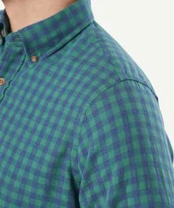 Gazman Casual Double Faced Check Long Sleeve Shirt - Forest -Cheap Accessories Store 7 42808
