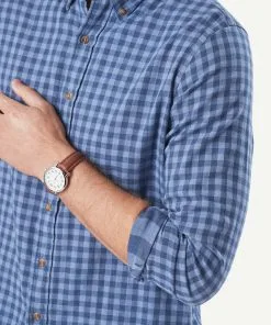 Gazman Casual Double Faced Check Long Sleeve Shirt - Blue 13 Gazman Casual Double Faced Check Long Sleeve Shirt - Blue -Cheap Accessories Store 7 42815