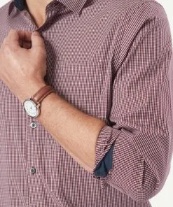 Gazman Easy Care Gingham Long Sleeve Shirt - Wine 13 Gazman Easy Care Gingham Long Sleeve Shirt - Wine -Cheap Accessories Store 7 43245