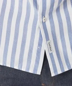 Gazman Casual Bold Stripe Short Sleeve Shirt - Navy Melange -Cheap Accessories Store 7 43350