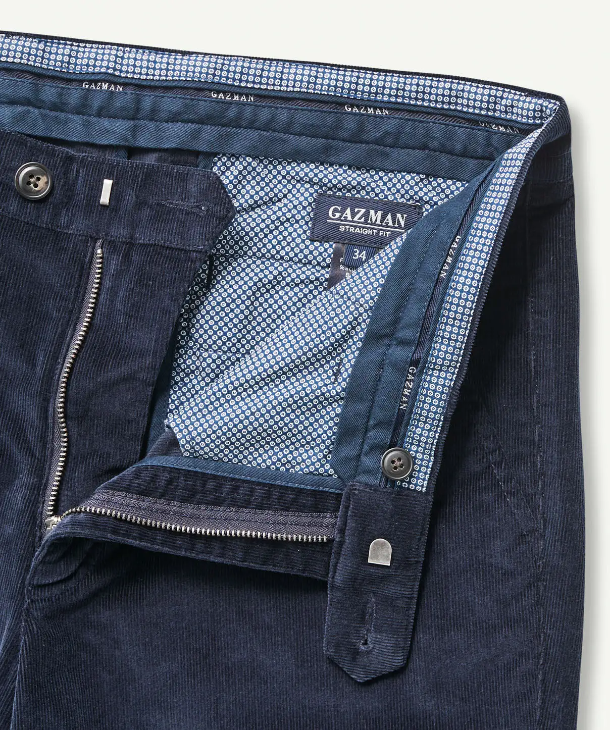 Gazman Stretch Fine Cord Pants - Navy 14 Gazman Stretch Fine Cord Pants - Navy - Image 12